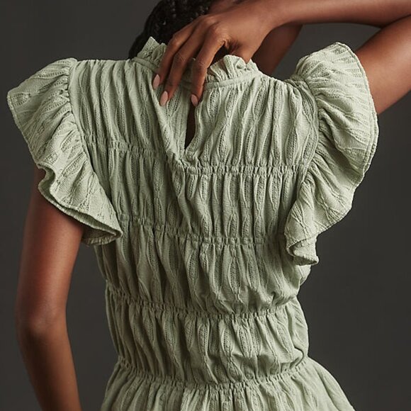 ANTHROPOLOGIE: Smocked Top: Gold - Picture 8 of 8